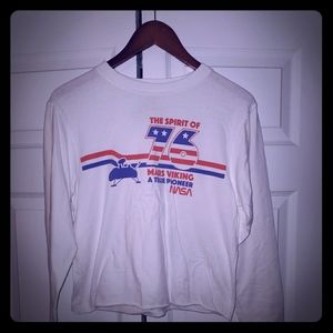 Long sleeve vintage crop tshirt